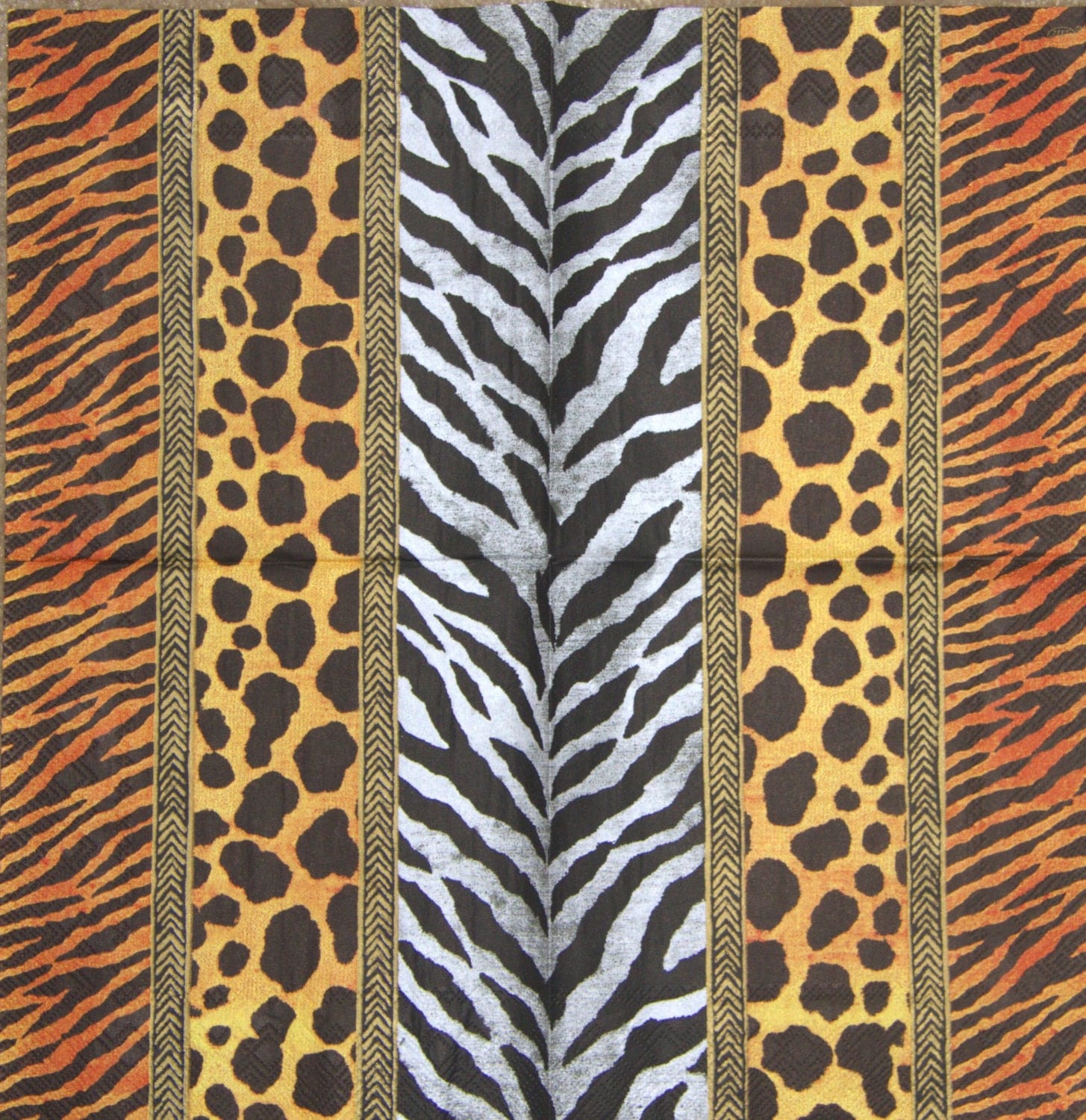 African paper napkin serviette No 36. Design of animal skin. Ideal for decoupage, collage