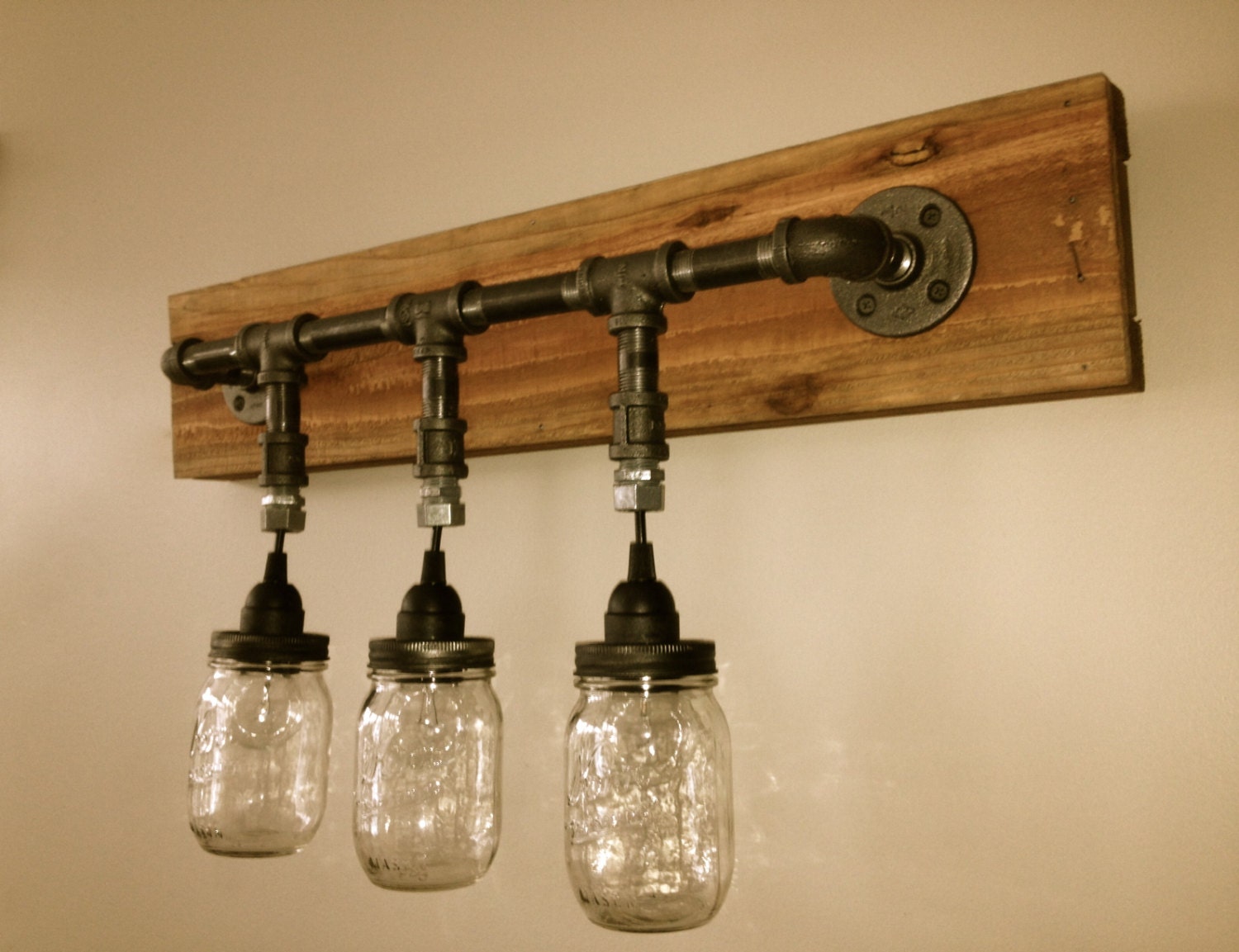 Mason Jar Vanity Light Mason Jar Wall Light by ChicagoLights