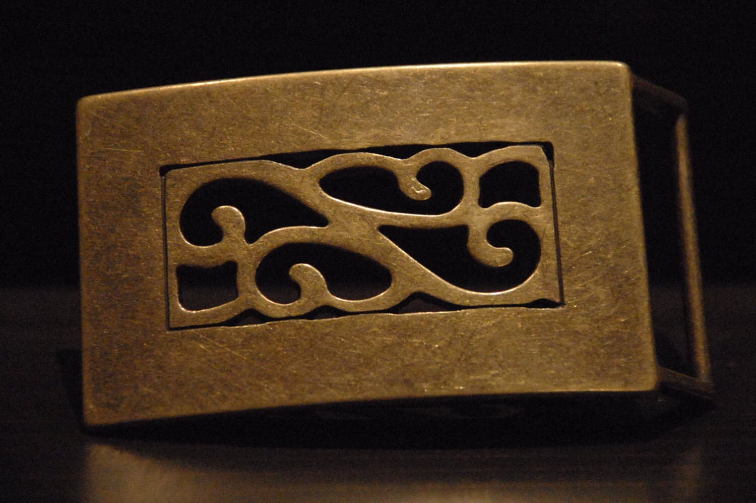 Vintage Brass Belt Buckle For Snap Leather by CUERO925LEATHER