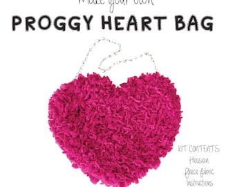 Proggy® Pink Heart Rag Rug Bag Kit