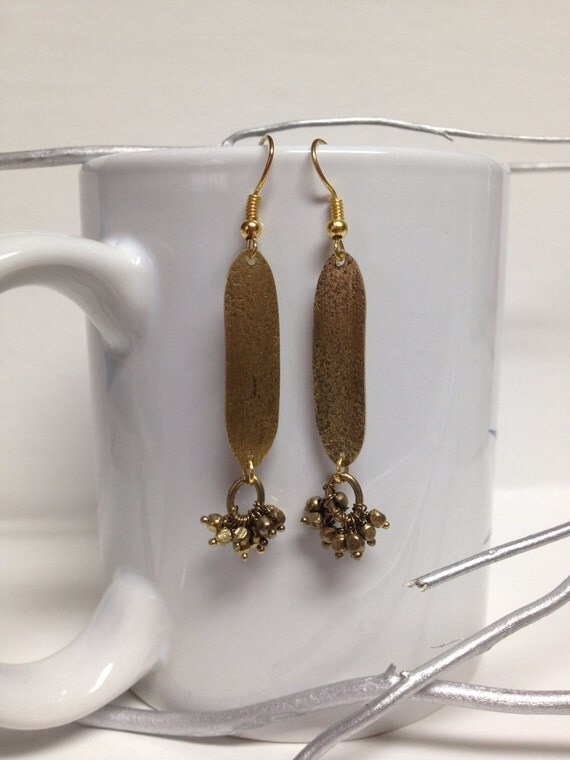 Brass Earrings made from recycled materials. by CraftsByBrie