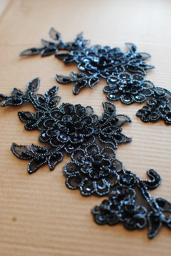 black lace applique