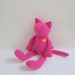 LAST ONE Cat doll Neon pink soft fleece heirloom girl kids toddler baby shower gift Eco Friendly Modern minimalist Christmas gift bubynoa