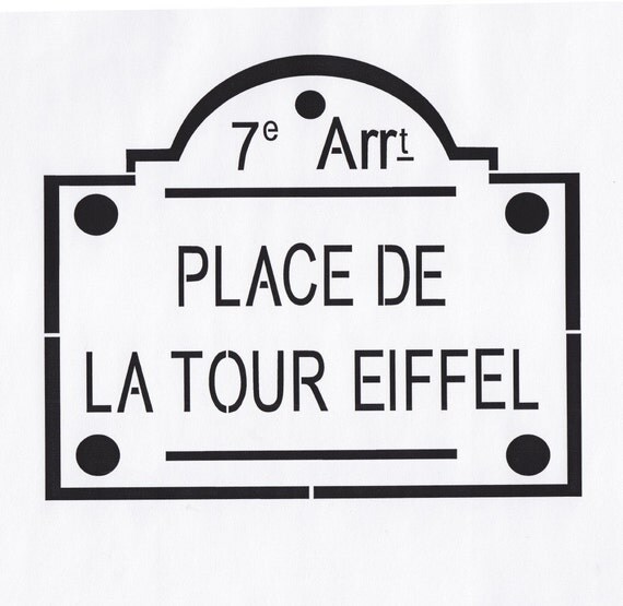 Items Similar To Paris Stencil Eiffel Tower Stencil Paris Street Sign