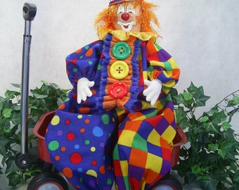 Cloth Doll E-Pattern - 24in Happy Clown Epattern