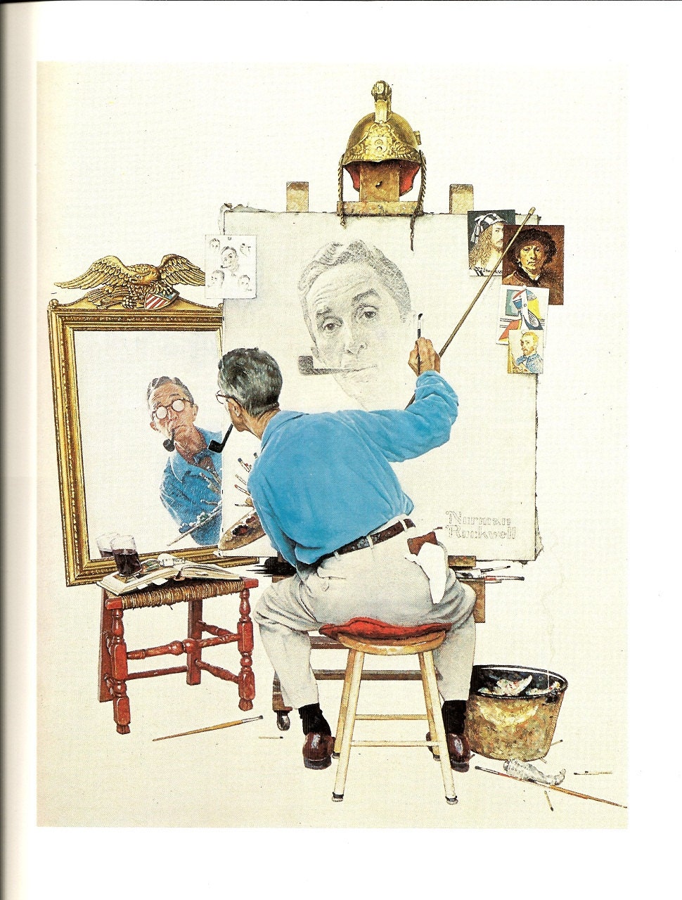Norman Rockwell Triple Self Portrait by VickiesBeachHouse