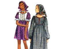 scarf pattern dress head midi peasant 1970s maxi sewing forest mini vintag bust simplicity