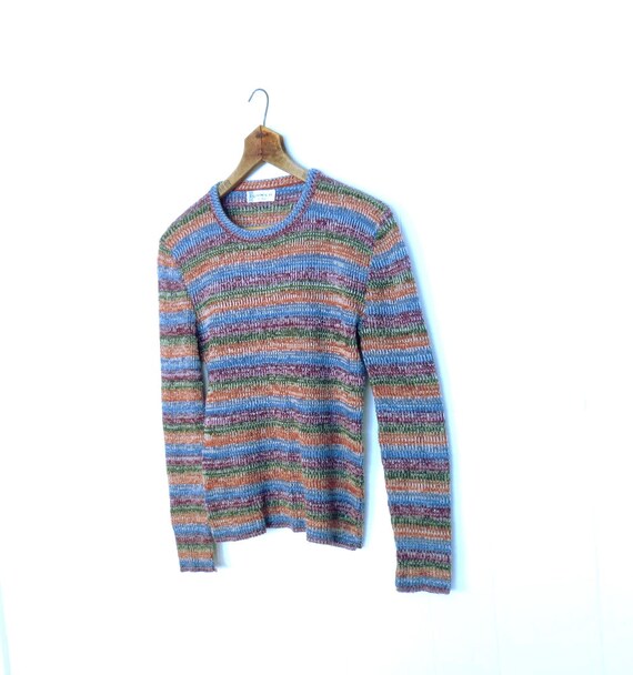 Striped Sweater / Field Stripes Poor Boy by SmallEarthVintage