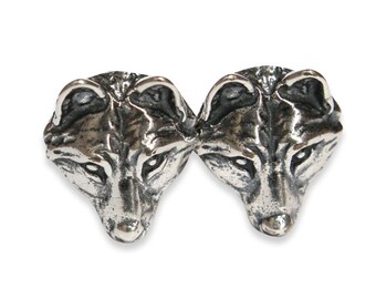 Silver Wolf Face Cufflinks Wolf Mask Cuff Links Wolf Head Cufflinks 307