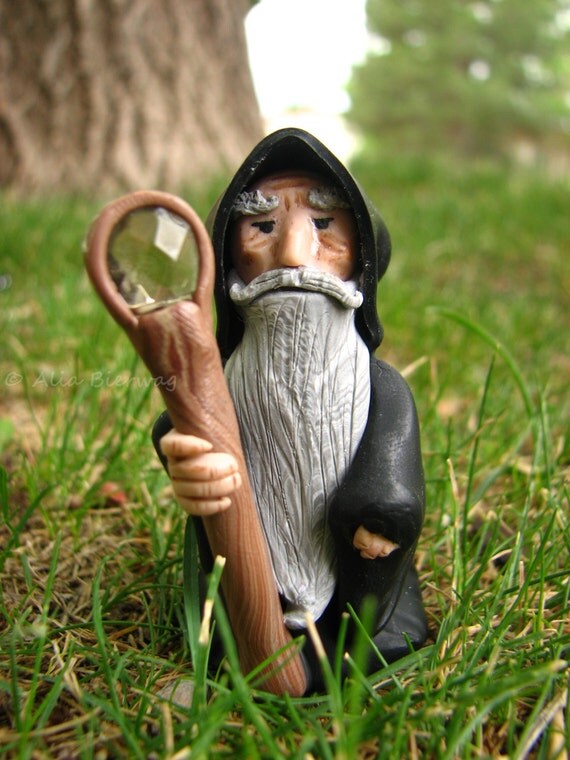 Old wizard. Polymer clay fantasy sculpture. Figurines by Outpost8
