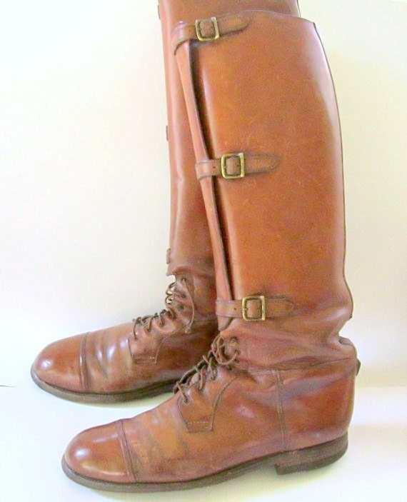 Antique US Army Riding Boots Leather Calvary by nanascottagehouse