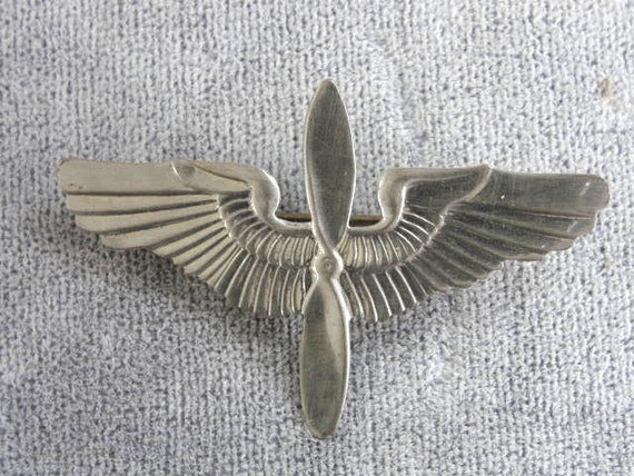 WWII Sterling Wings Pin Propeller Vintage