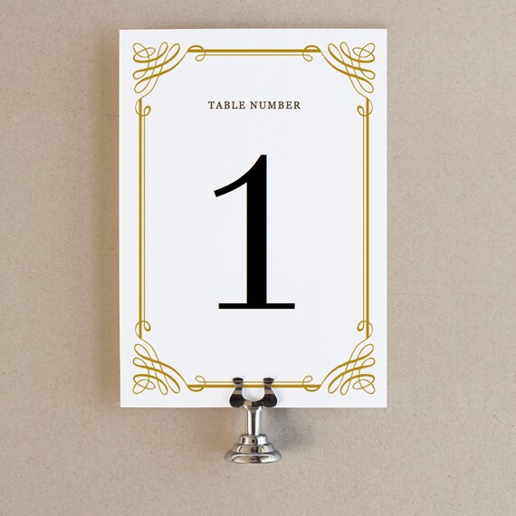 instant download classic diy printable table numbers