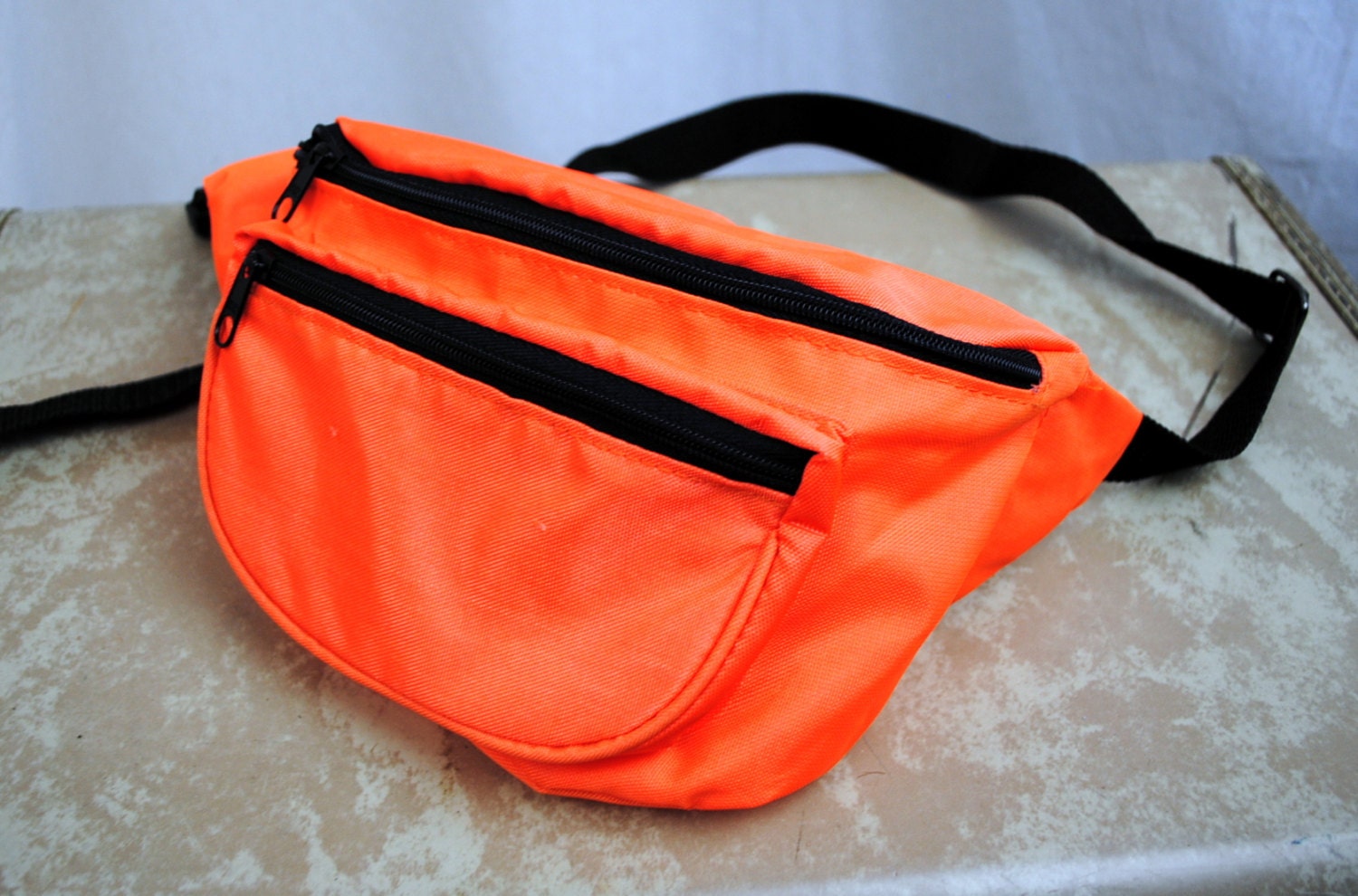 Vintage 80s NEON Orange Fanny Pack