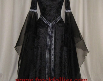 Halloween Gown,Renaissance Gown,Medieval Dress,Gothic Gown,Hand Fasting Dress,Pagan Dress,Pre Raphaelite Gown,Robe Elfique,"Gwyneth"