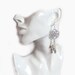 Lace Fashion Tatted Dangle Earrings , Silver - Aster - One Of A Kind