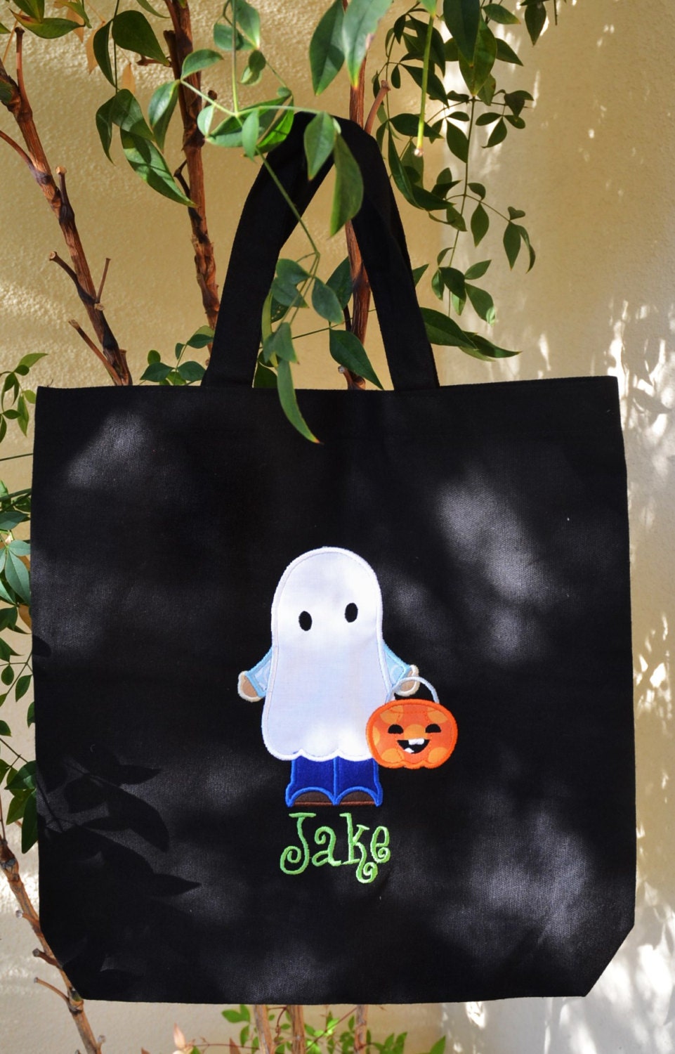 Trick or Treat Bag Canvas Bag Personalized Halloween tote