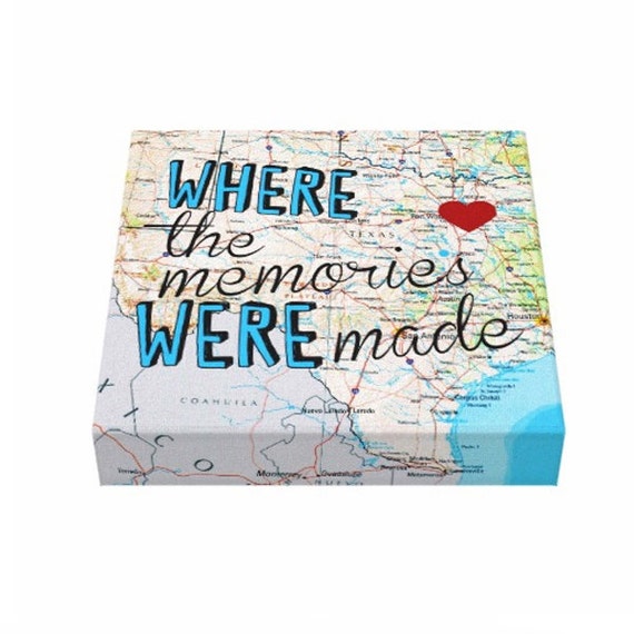 Map Canvas Print 6x6 10x10 Personalized Custom Canvas