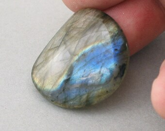 blue LABRADORITE cabochon freeform 24X29mm designer cab