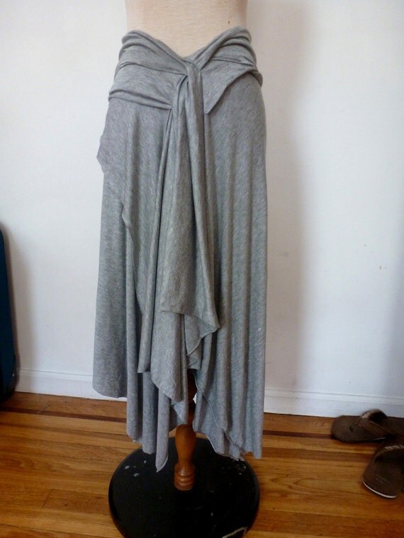 Two Layered Gray Skirt With Uneven Hem Line Edge Funky two layered gray skirt with uneven hem line edge funky