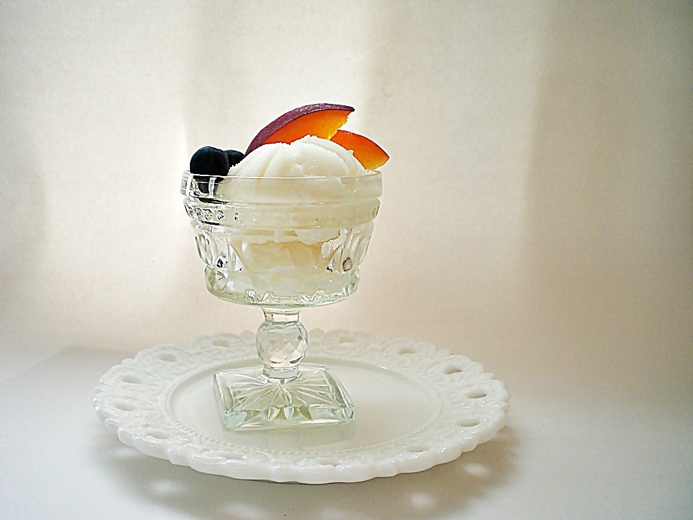 6 Glass Sherbet Cups Stemmed Dessert Dish by vintagebiffann