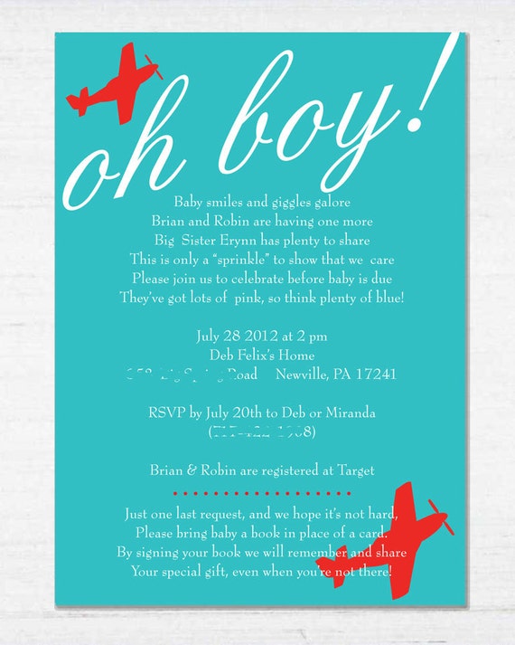 baby theme invitations shower aviation Invitations Paper Stickers, Announcements Ephemera Labels & Stationery