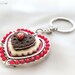 Sweetheart strawberry cookie folding purse hook, heart keychain, valentine gift