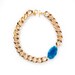 Athena Necklace - Gold Chunky Chain Link with Turquoise Blue Agate