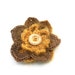 Mustard Gold Yellow flower brooch - crochet flower pin - 100% wool and mohair