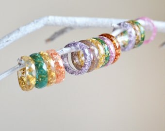 Stacking rings, resin ring, geometric jewelry, faceted ring, set of two mixed- SURPRISE LISTING