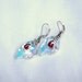 Aurora Borealis Swarovski Crystal Leaves with Enameled Sterling Silver Ladybug Dangles--"Ladybug Love"
