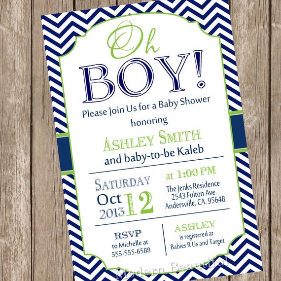 Male Baby Shower Invitations 2