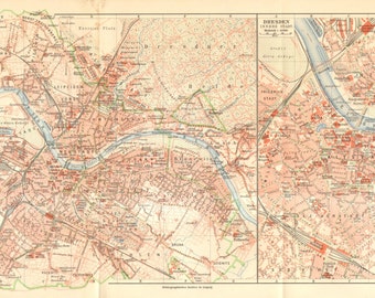 1905 Antique Dated City Map of Turin Italy by CabinetOfTreasures