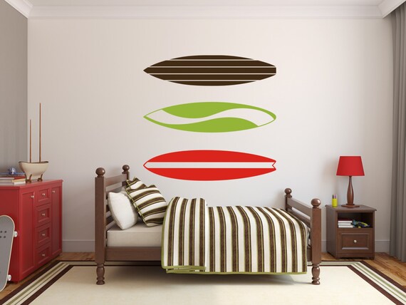 Surfboard decals, Surfing decals, beach wall decals, tropical Wall Art,beach Wall Mural, beach Baby Nursery