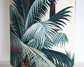 Palm Tree Tropical Lamp, Retro Palm Lamp, Hawaiian Barkcloth Table Lamp