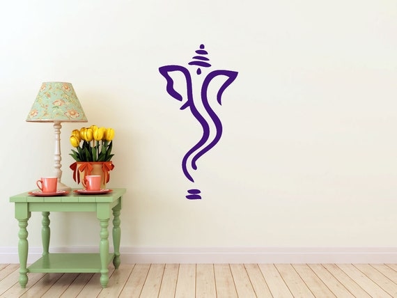 Abstract Ganesh  vinyl Wall  DECAL  Hindi Hindu India interior