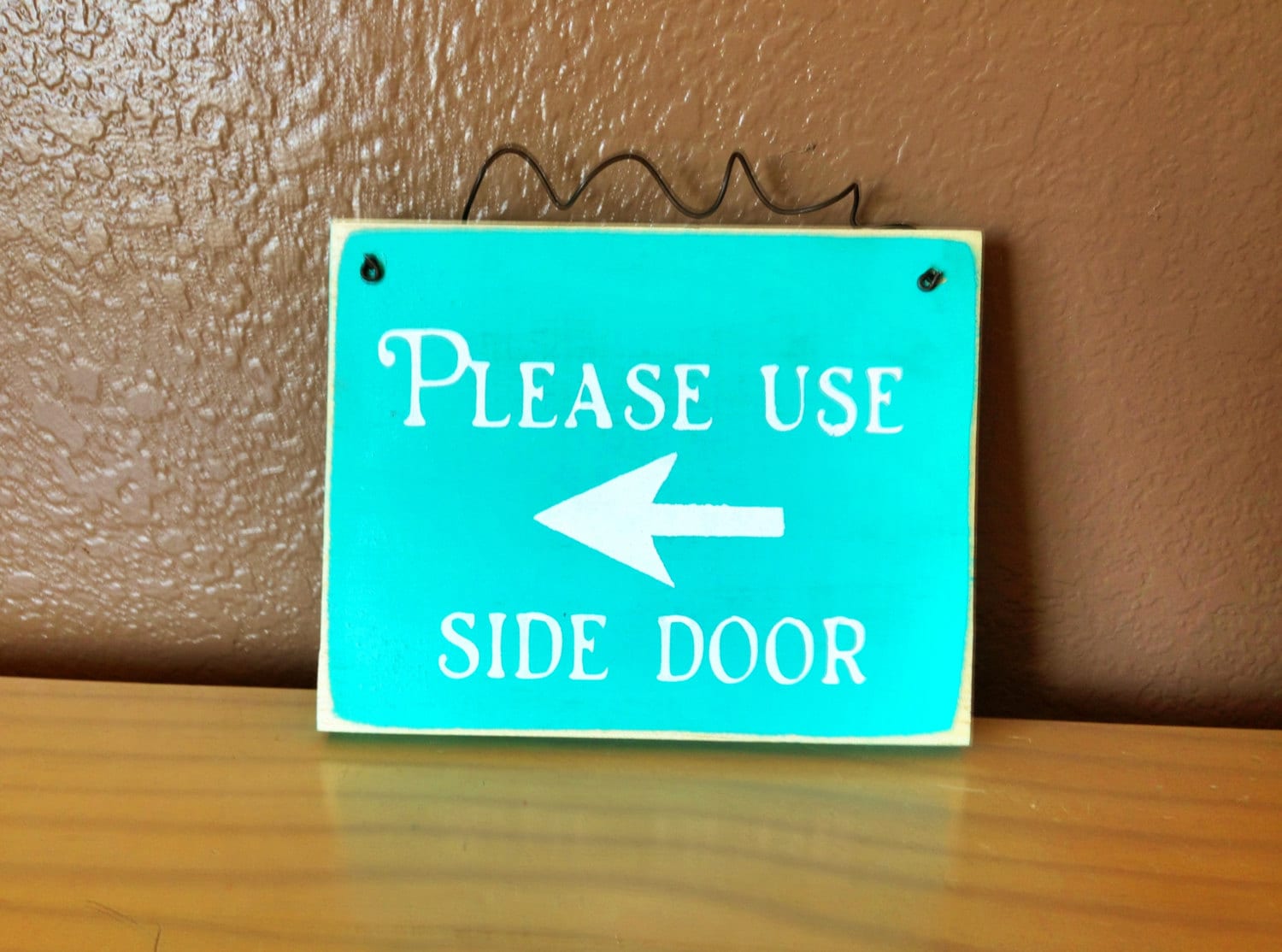 Please Use Side Door Sign