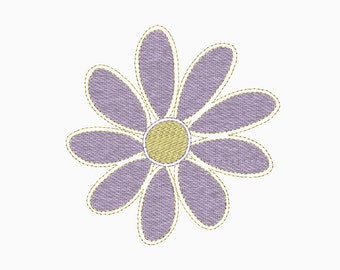 Stitched flower embroidery design. Comes in multiple sizes. INSTANT DOWNLOAD