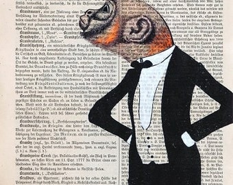 ORNITHOLOGIST Giclee Print Mixed Media Acrylic Painting Illustration