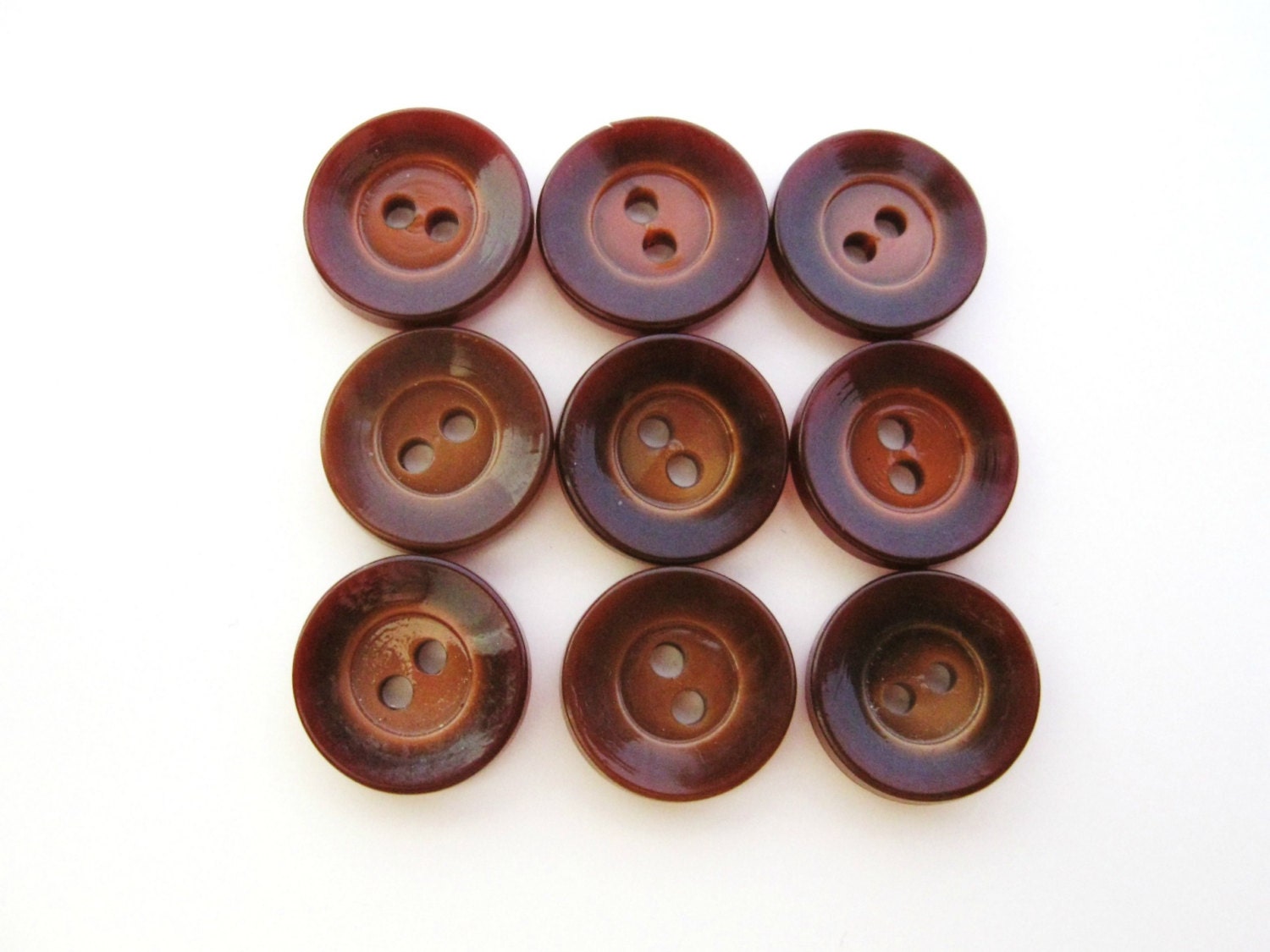 Brown Buttons set of nine by BonitaBellitaEtc on Etsy