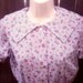 Vintage 1950s 1960s Grey Floral Dress Small Housewife Peter Pan Collar Mad Men S/M