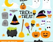 TRICK OR TREAT Digital Clipart, Halloween Clipart, Trick or Treat Clipart / Instant Download Il_170x135