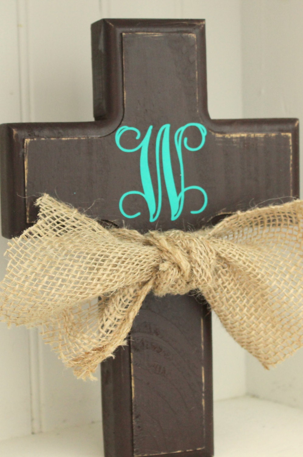 Distressed Wood Cross Stand Alone Wood Cross Wedding Gift