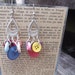 button chandelier earrings colorful rainbow boho summer jewelry unique handmade quirky original bright