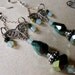 Reserved for N. K. Green Opal Earrings Art Nouveau Earrings Swarovski Crystal Chandelier Earrings Silver Filigree Dangle Earrings