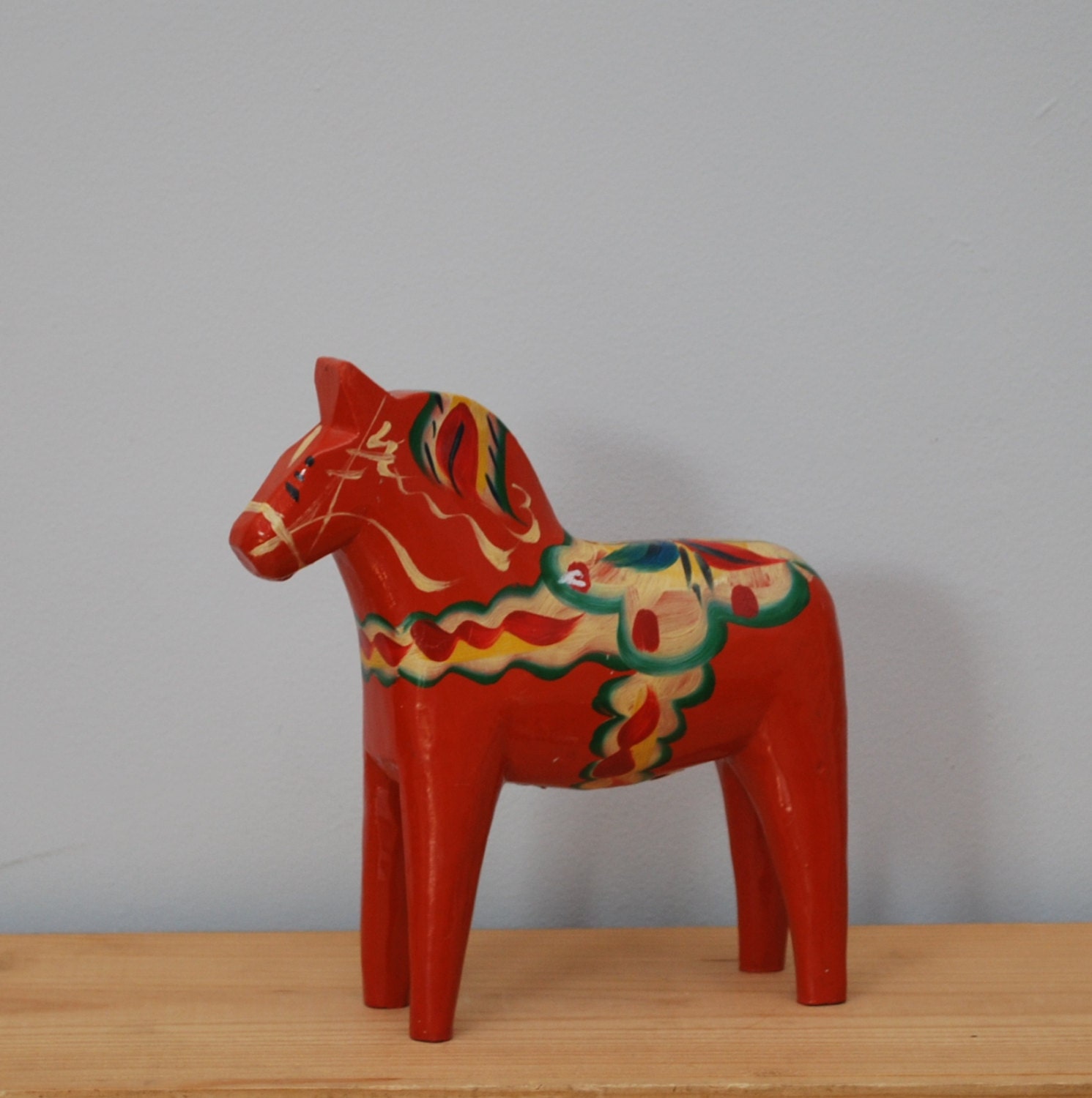 Vintage Dala horse by Nils Olsson large red wooden horse