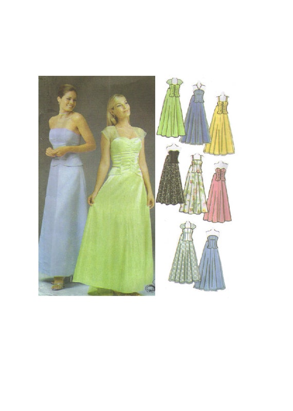  Prom  Bridesmaid Formal  Gown Dress  Simplicity  Sewing Pattern 