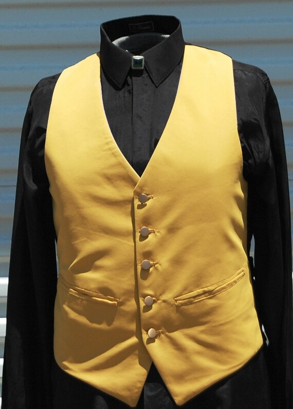 M Mens Mustard Yellow Steampunk Vest Lord Mayor by OLearStudios