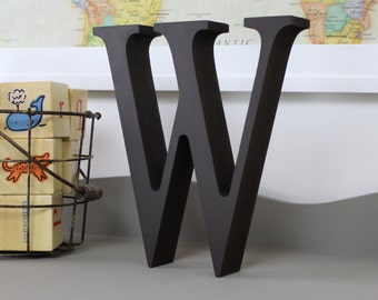 Wood Letters - Free Standing Distressed Wooden Letters - Alphabet Decor Letter W