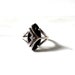 Vintage Sterling and Black Onyx Ring with Chevron Bands by JED